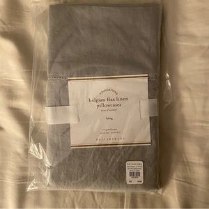 Pottery Barn Foundations King Belgian Flax Linen Pillowcases